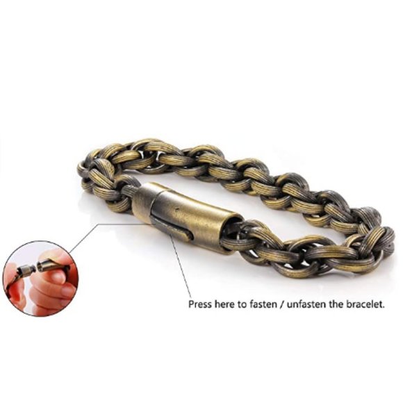 Great Brushed Bronze Link Bracelet - Picture 4 of 6